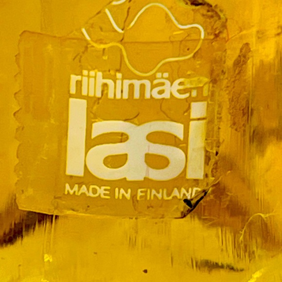 Riihimaen Lasi Nanny Still Amber Art Glass Grapponia Bottle From Finland - Picture 2 of 9